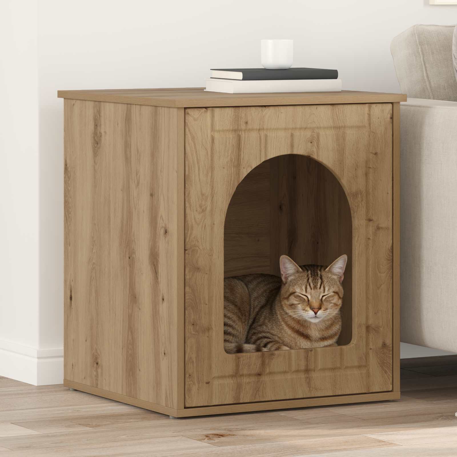 Casa per Gatti Rovere Artigianale 53 x 52 x 62 cm | homemem39