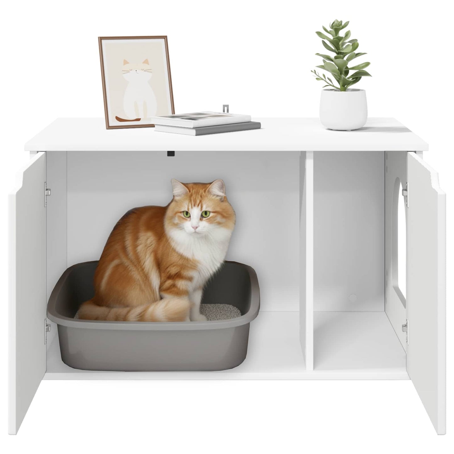 Casa per Gatti Bianco 85 x 55 x 50,5 cm Legno multistrato
