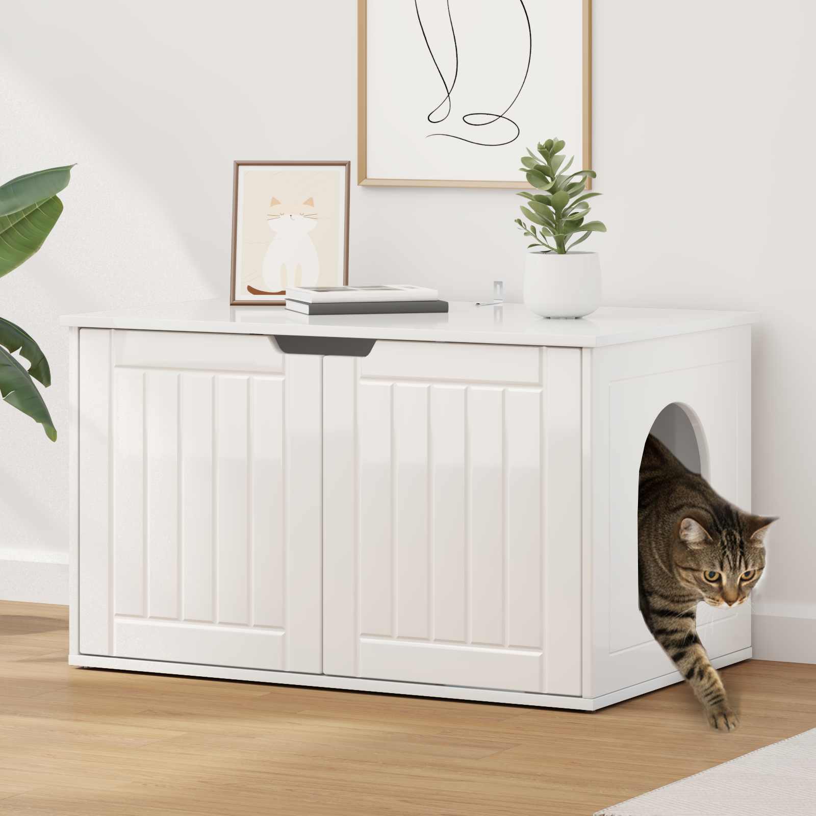 Casa per Gatti Bianco Lucido 85 x 55 x 50,5 cm | homemem39