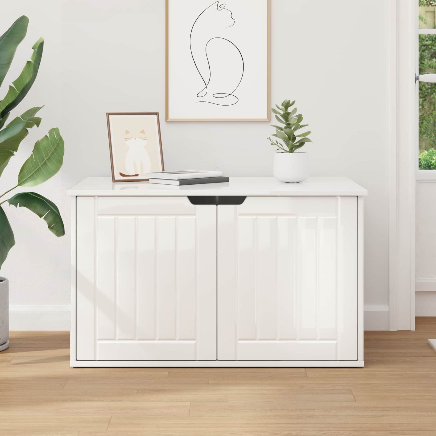 Casa per Gatti Bianco Lucido 85 x 55 x 50,5 cm | homemem39