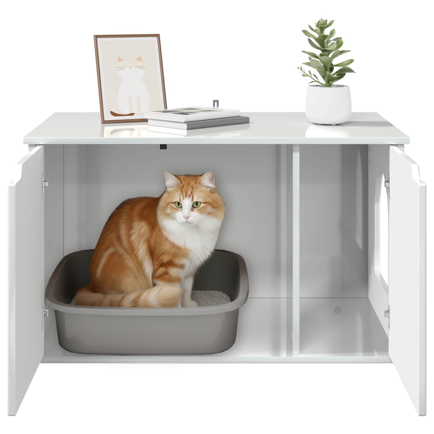 Casa per Gatti Bianco Lucido 85 x 55 x 50,5 cm