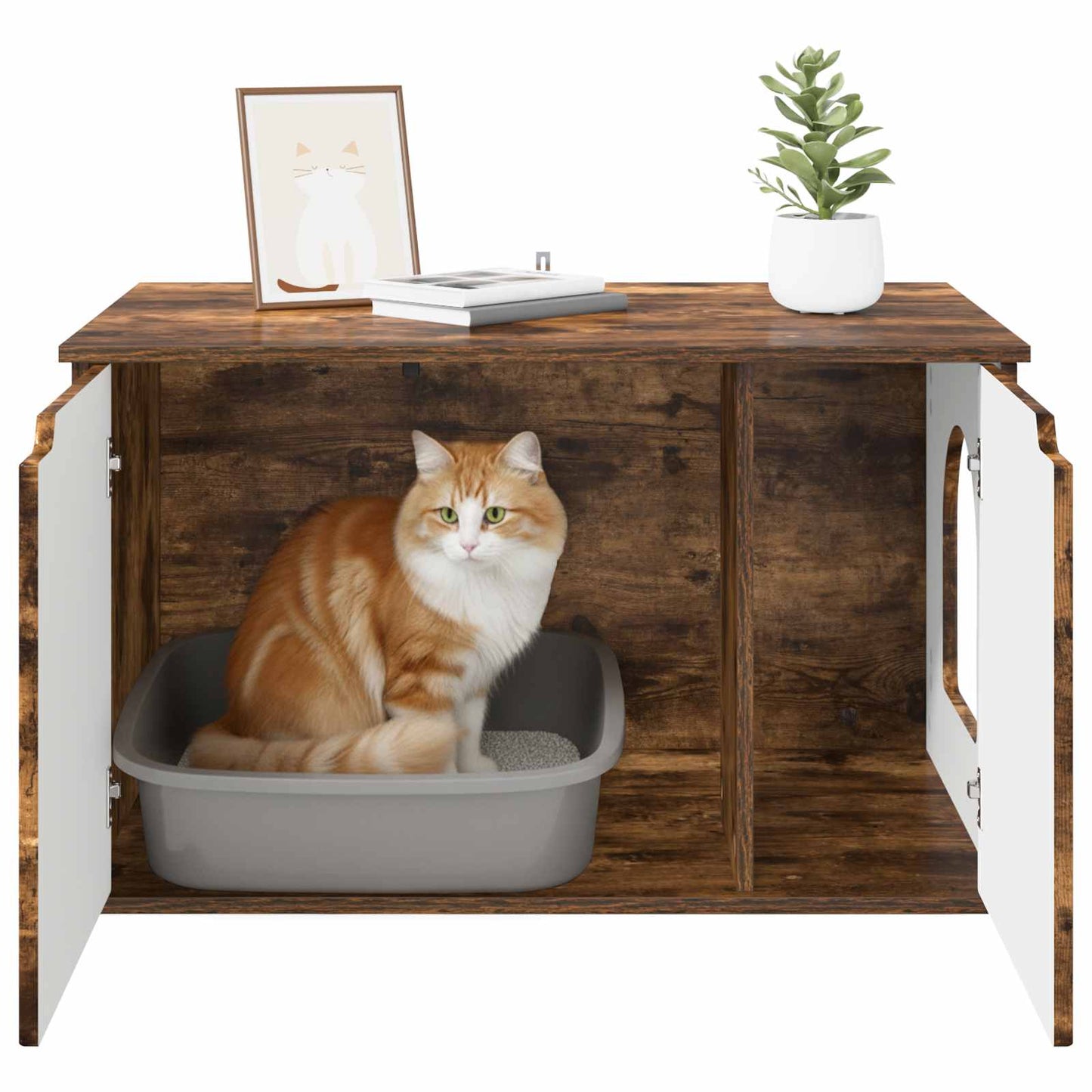 Casa per Gatti Rovere fumé 85 x 55 x 50,5 cm Legno multistrato