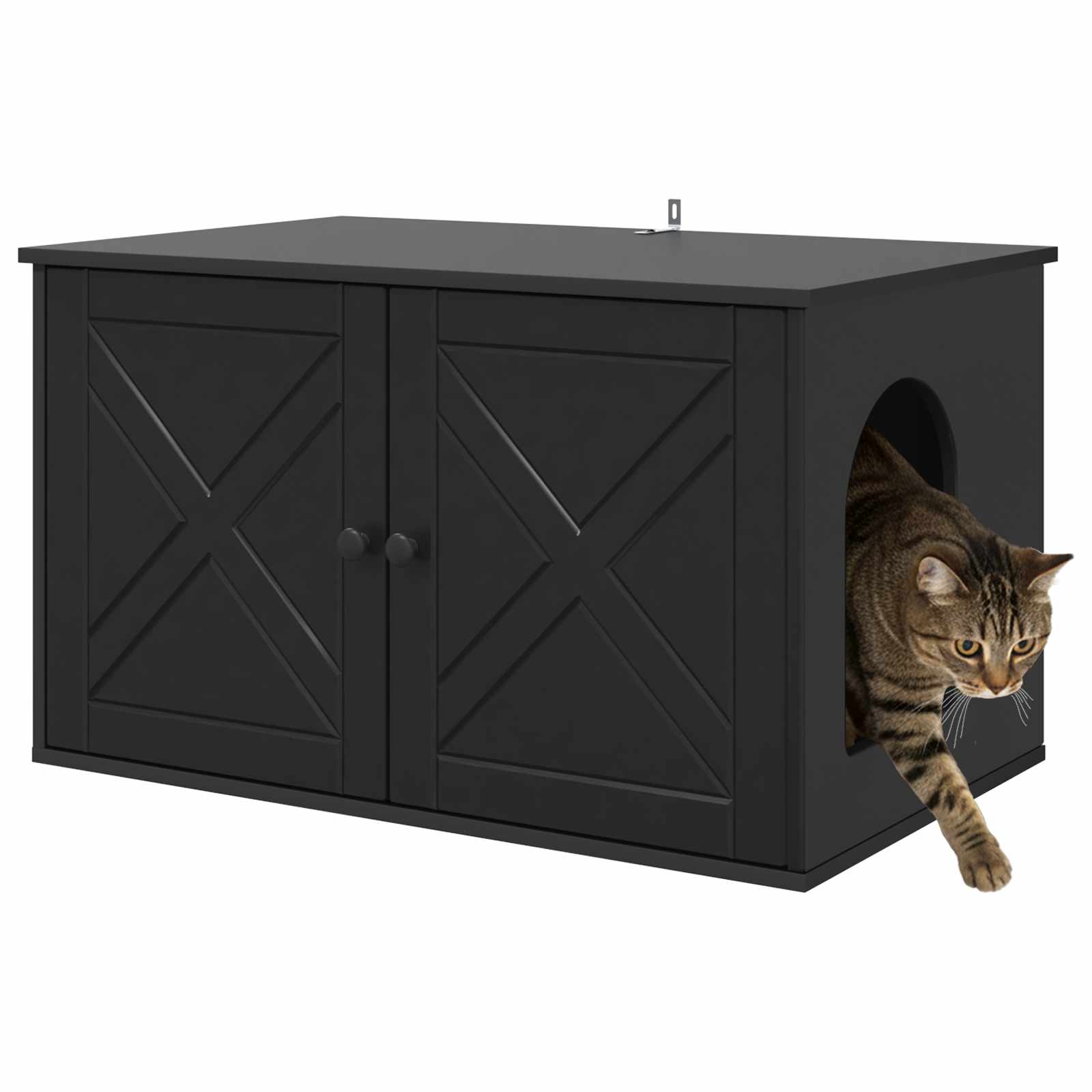 Casa per Gatti Nero 85 x 55 x 50,5 cm Legno multistrato | homemem39