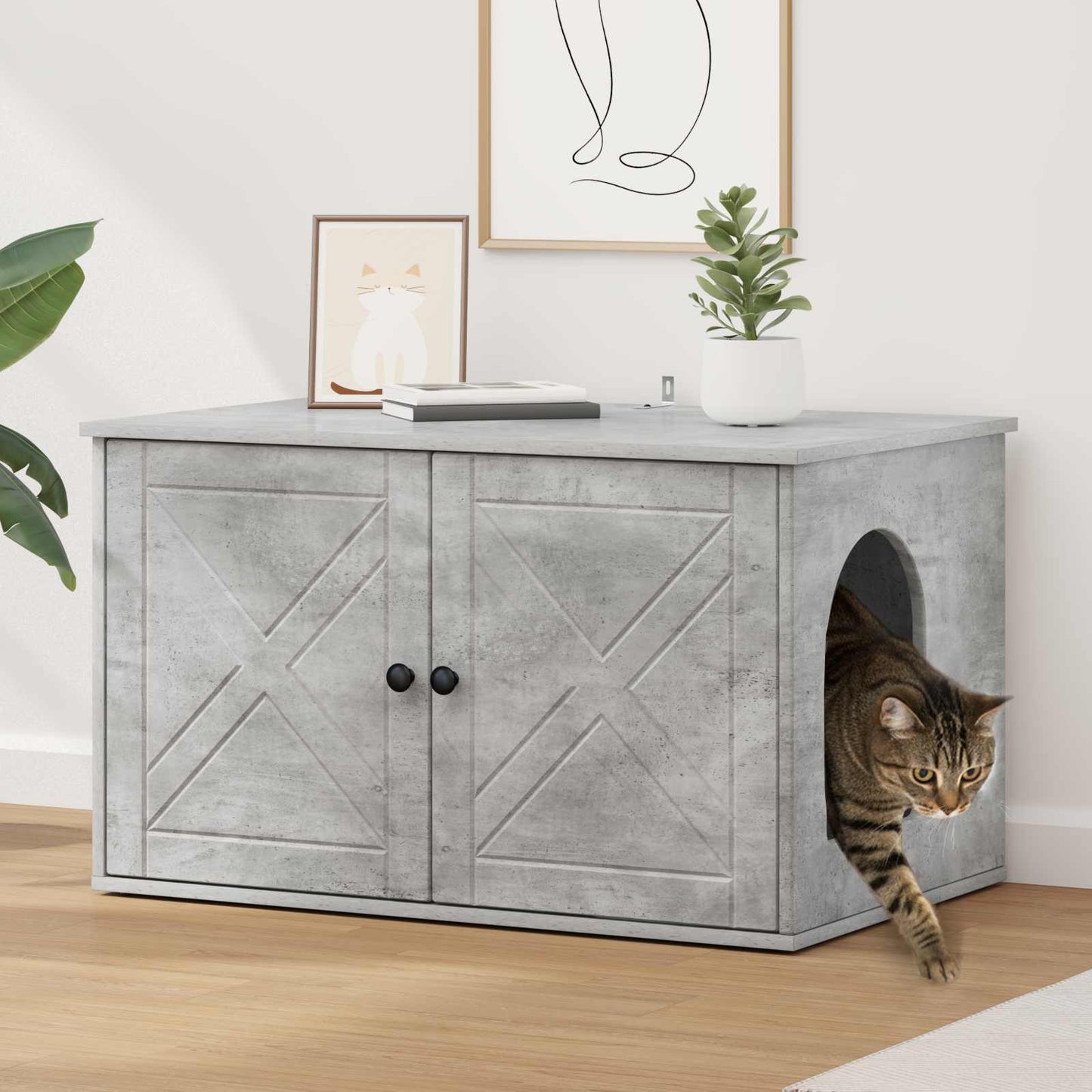 Casa per Gatti Calcestruzzo 85 x 55 x 50 cm Legno multistrato
