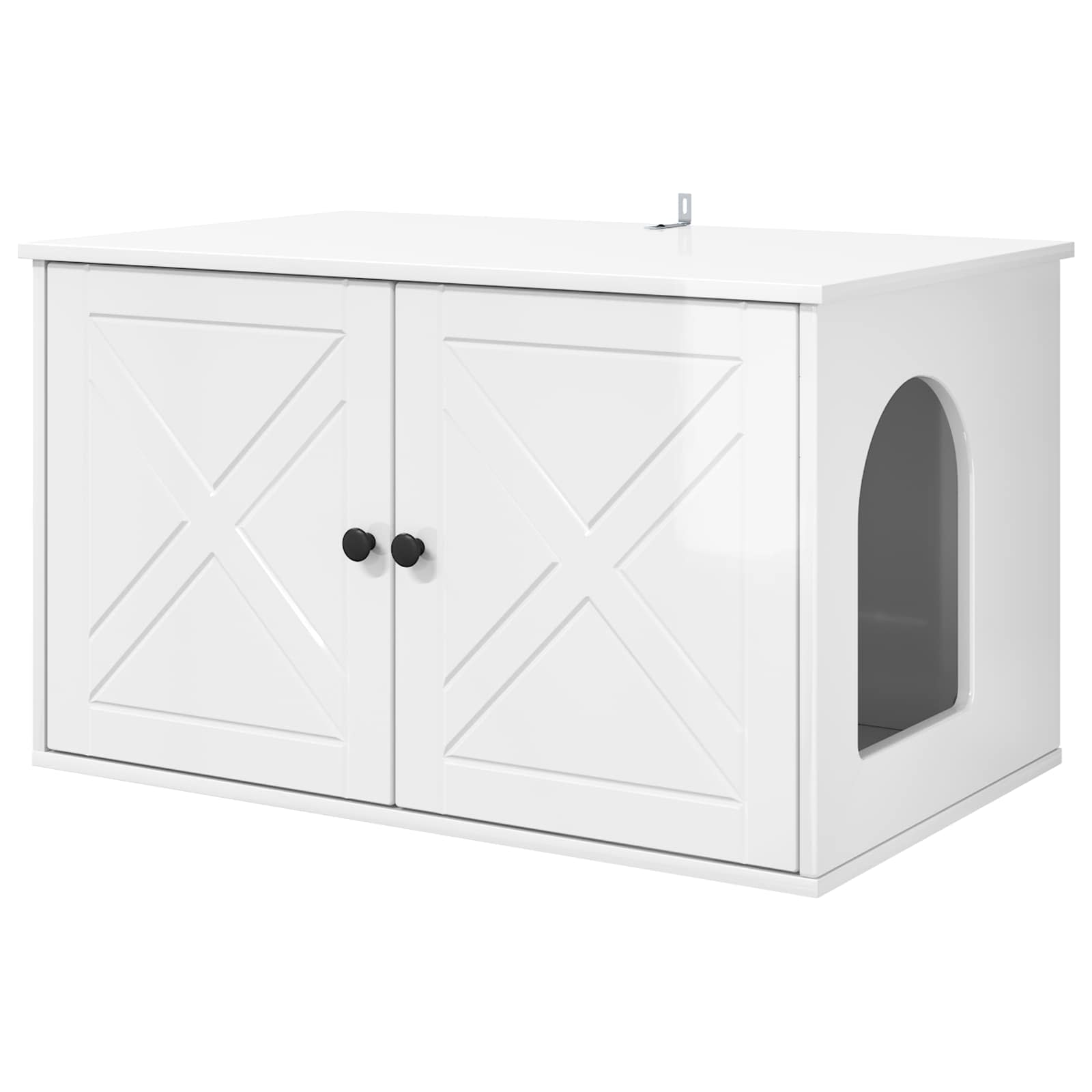 Casa per Gatti Bianco Lucido 85 x 55 x 50 cm Legno multistrato | homemem39
