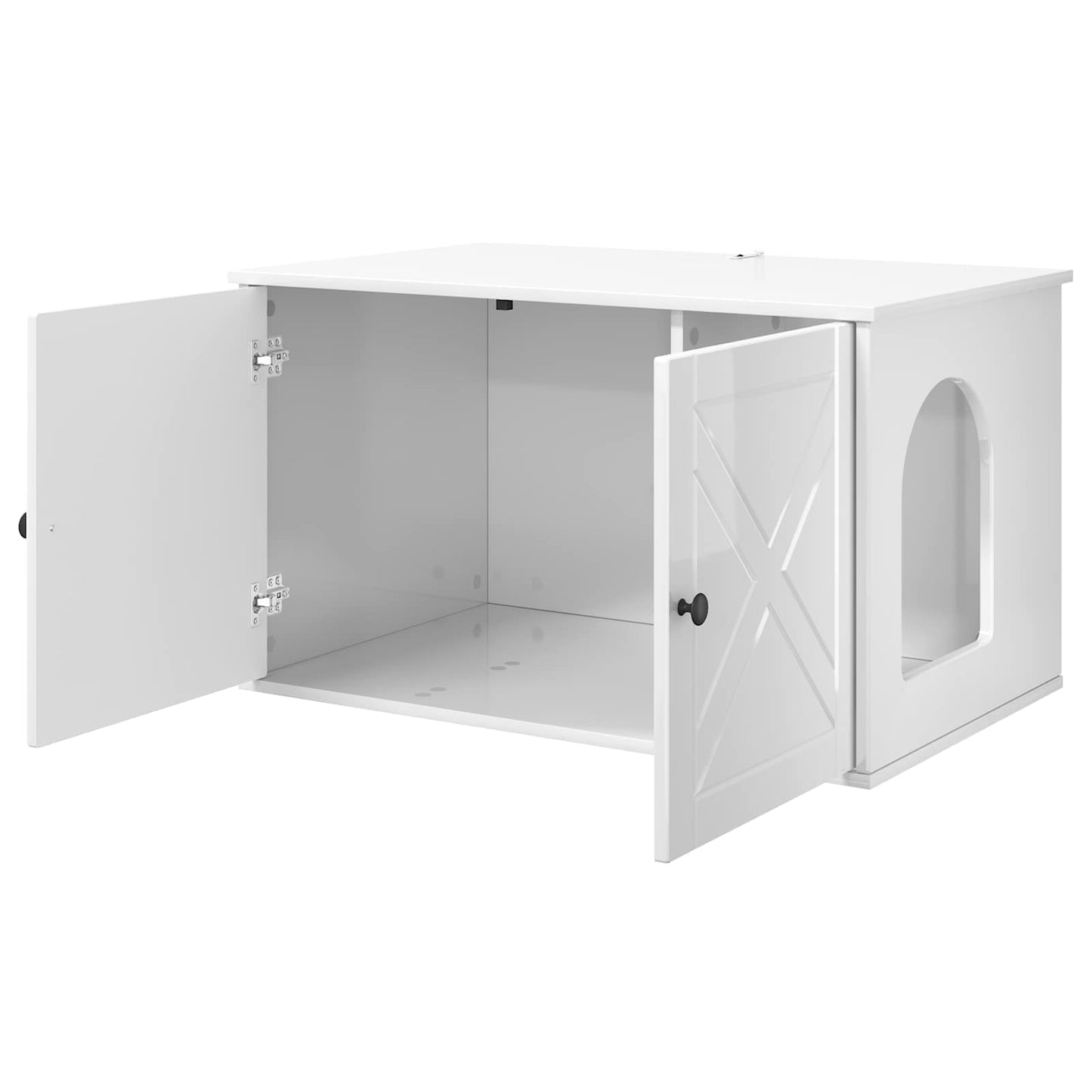 Casa per Gatti Bianco Lucido 85 x 55 x 50 cm Legno multistrato