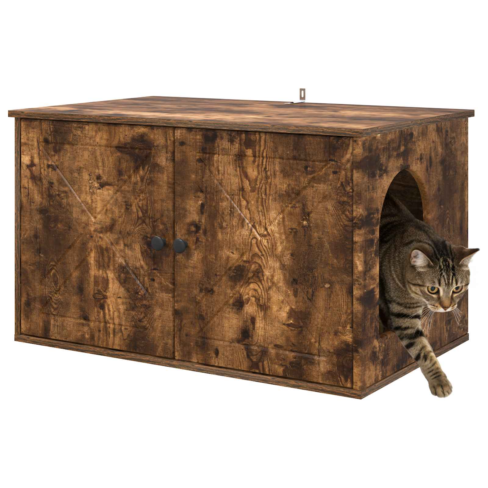 Casa per Gatti Rovere fumé 85 x 55 x 50 cm Legno multistrato | homemem39