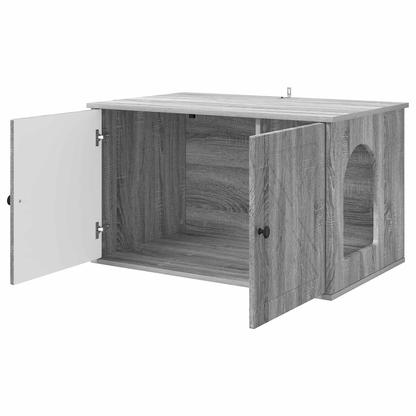 Casa per Gatti Grigio Sonoma 85 x 55 x 50 cm Legno multistrato | homemem39