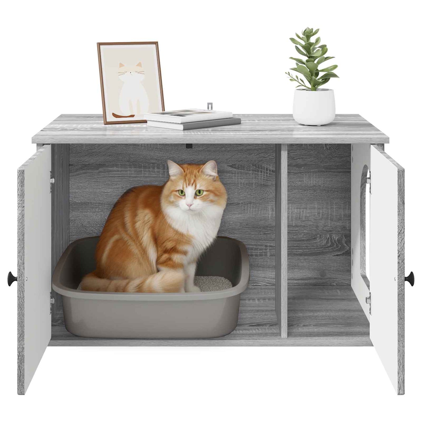 Casa per Gatti Grigio Sonoma 85 x 55 x 50 cm Legno multistrato