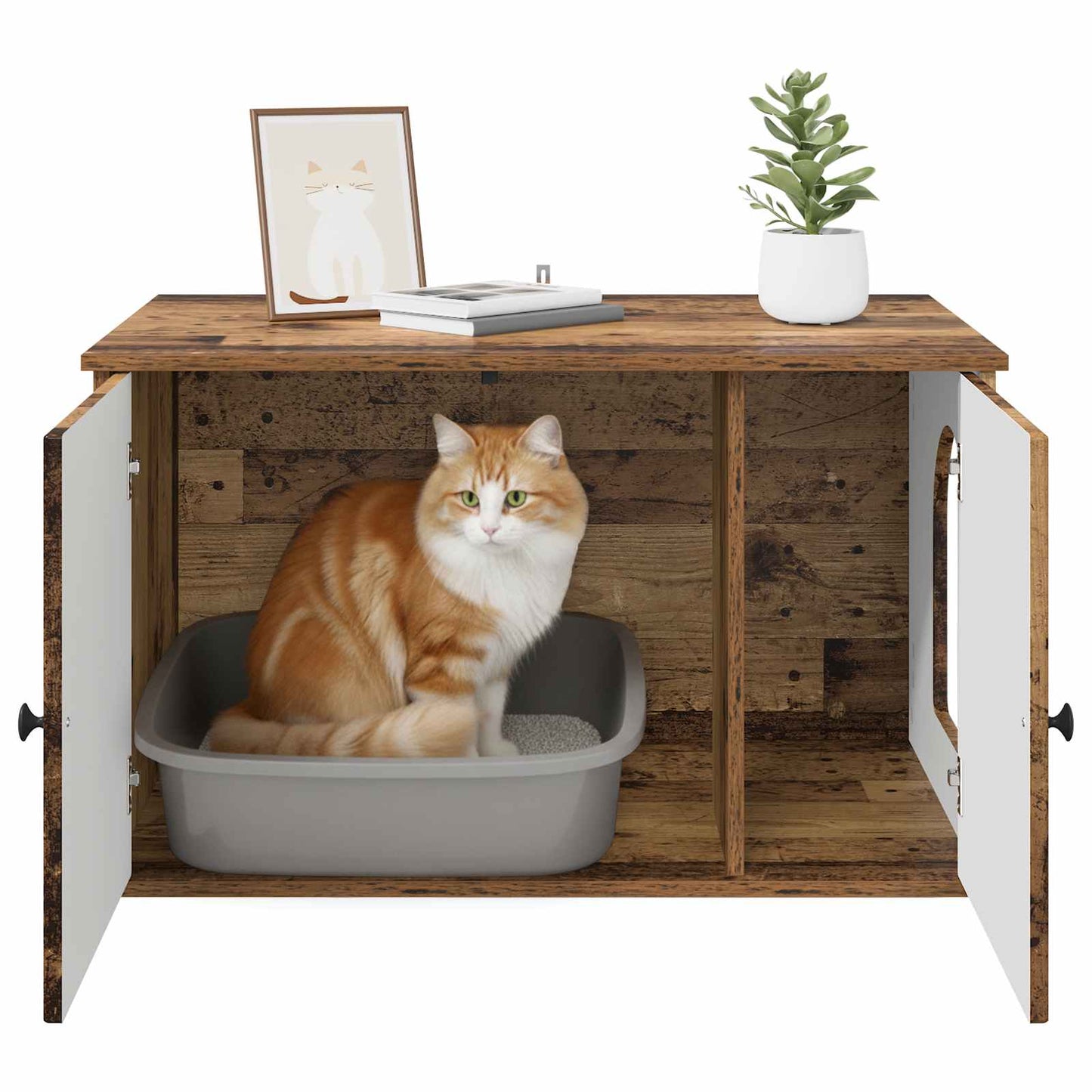 Casa per Gatti Legno vecchio 85 x 55 x 50 cm Legno multistrato