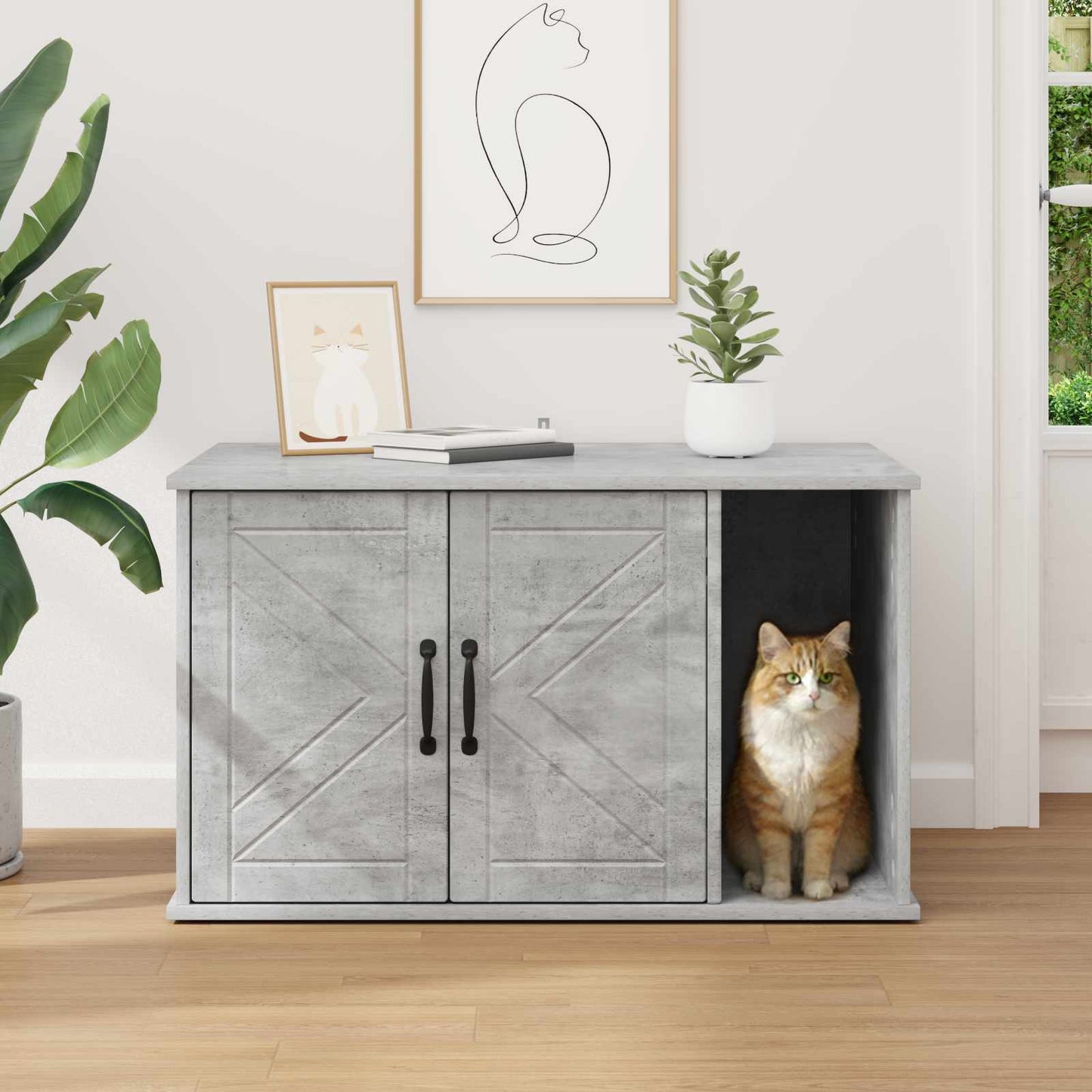 Casa per Gatti Calcestruzzo 85 x 55 x 50 cm Legno multistrato | homemem39