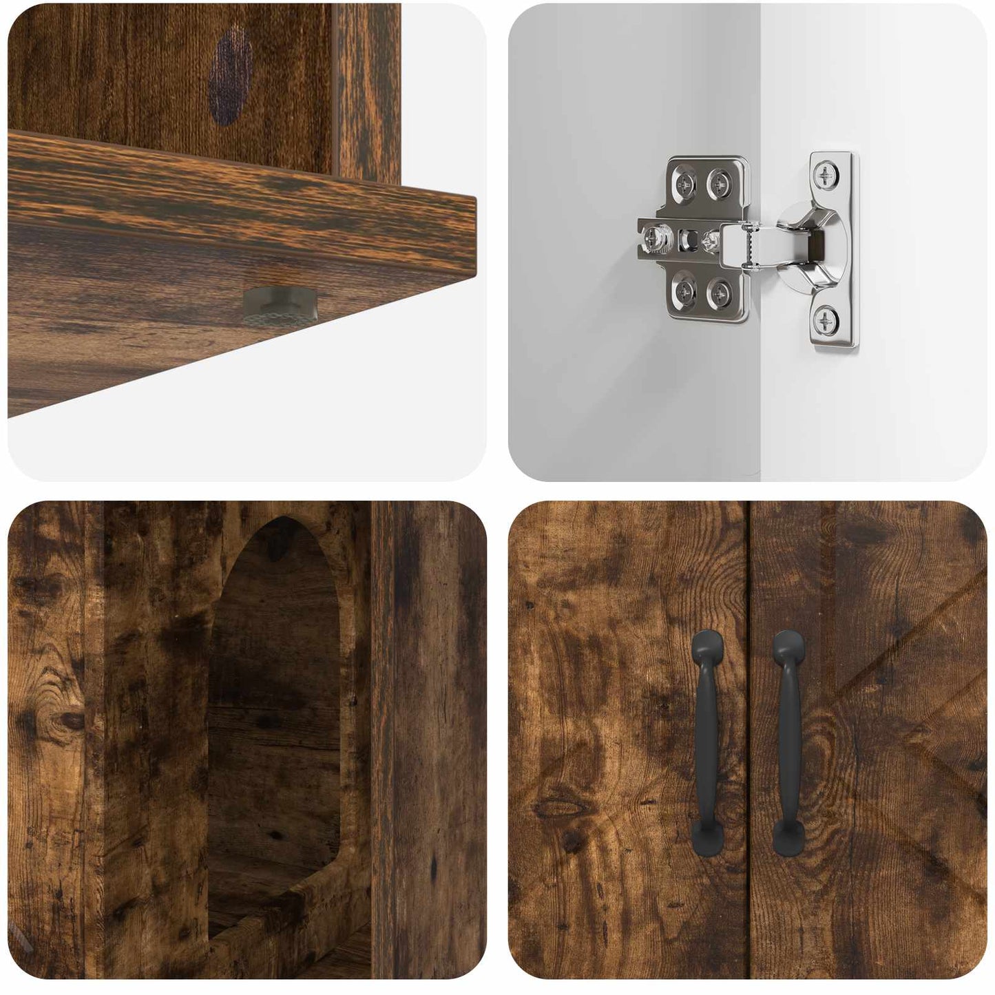 Casa per Gatti Rovere fumé 85 x 55 x 50 cm Legno multistrato | homemem39