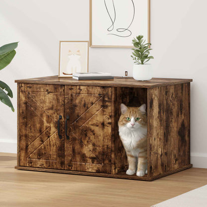 Casa per Gatti Rovere fumé 85 x 55 x 50 cm Legno multistrato | homemem39