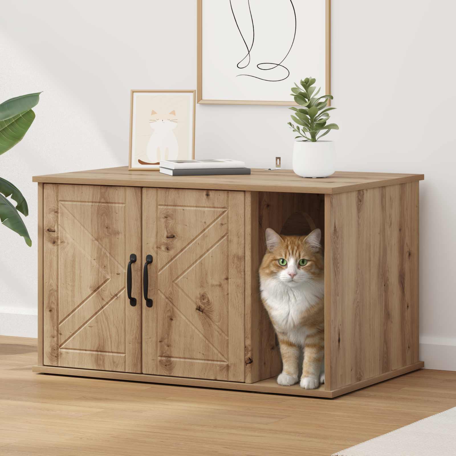 Casa per Gatti Rovere Artigianale 85 x 55 x 50 cm | homemem39