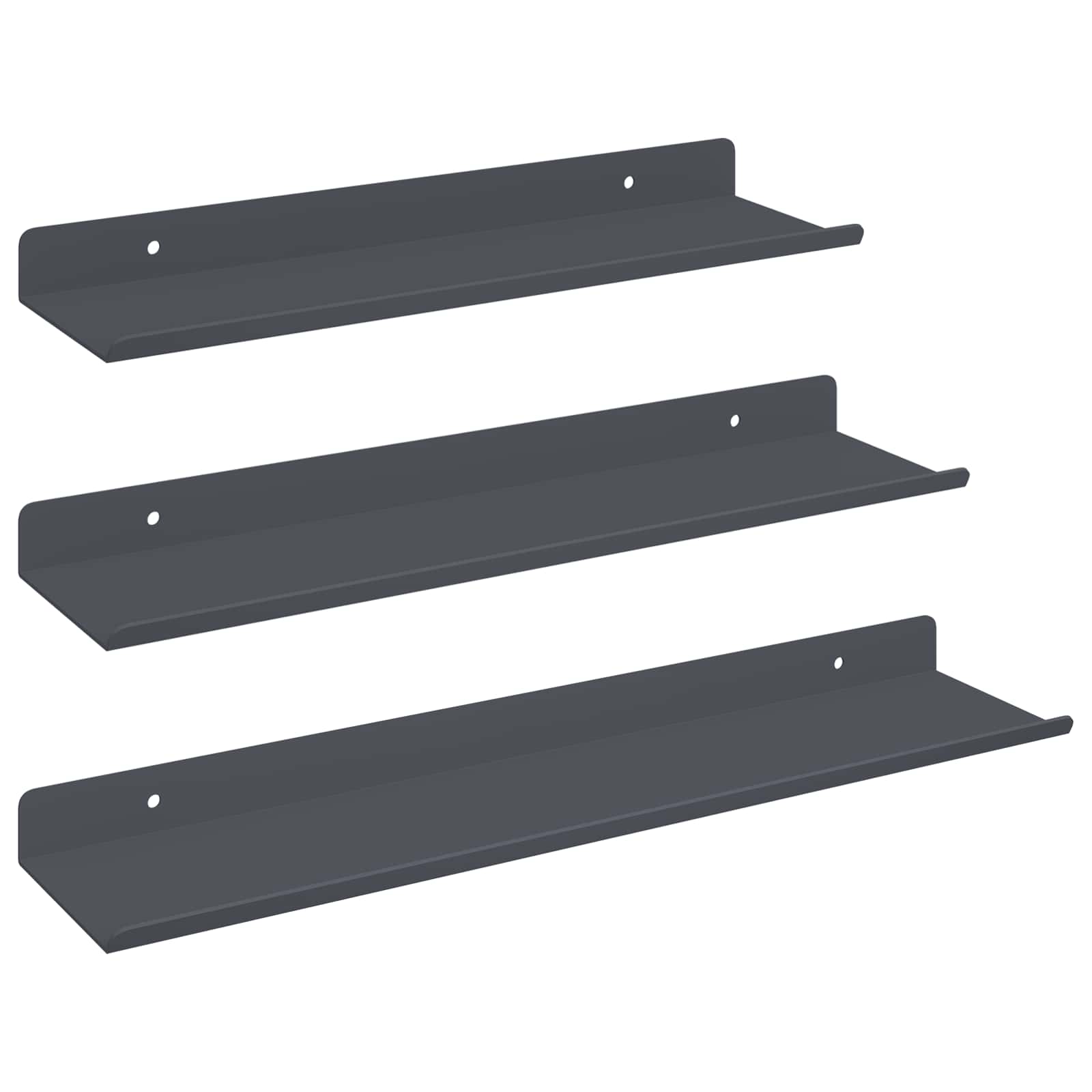 Mensola sospesa 3 pcs Antracite 40 x 9 x 2,5 cm Acciaio | homemem39