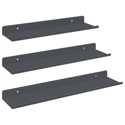 Mensola sospesa 3 pcs Antracite 40 x 9 x 2,5 cm Acciaio | homemem39