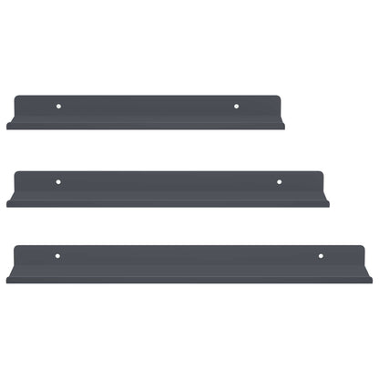 Mensola sospesa 3 pcs Antracite 40 x 9 x 2,5 cm Acciaio | homemem39