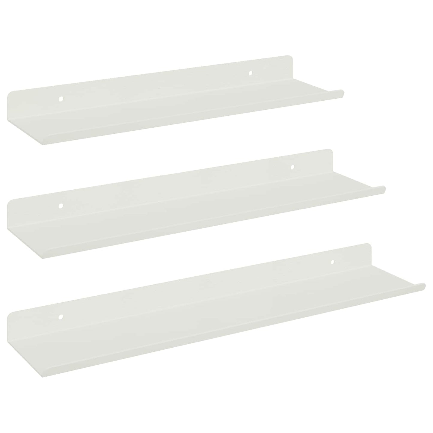 Mensola sospesa 3 pcs Bianco 40 x 9 x 2,5 cm Acciaio