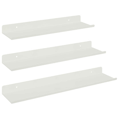Mensola sospesa 3 pcs Bianco 40 x 9 x 2,5 cm Acciaio