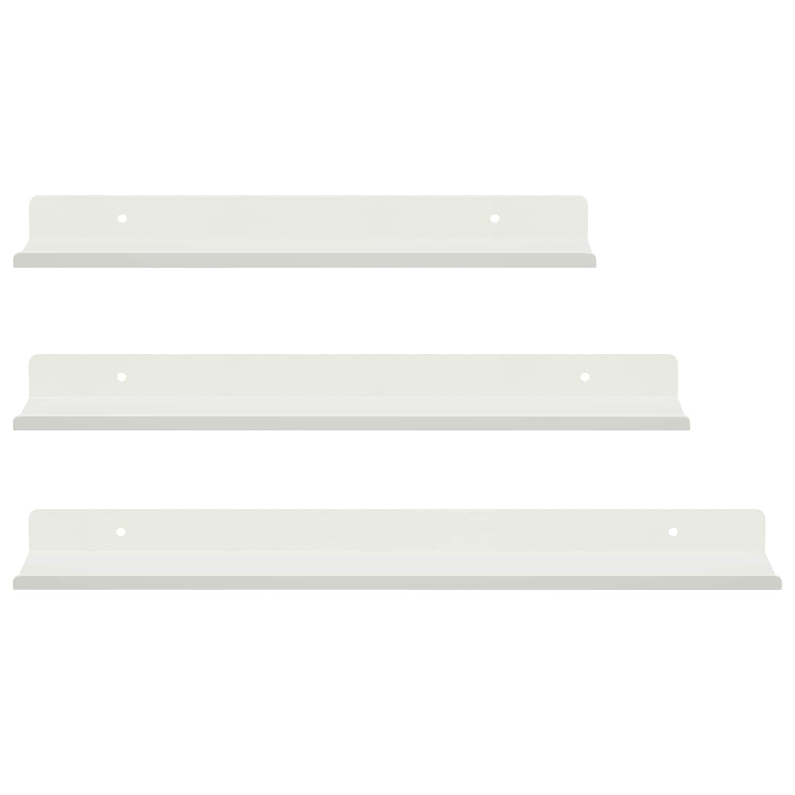 Mensola sospesa 3 pcs Bianco 40 x 9 x 2,5 cm Acciaio | homemem39