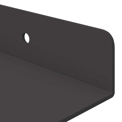 Scaffale da parete con lo scaffale 2 pcs Nero 80 x 9 x 2.5 cm
