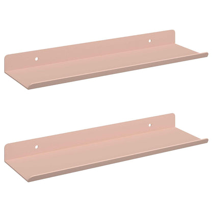 Mensola sospesa 2 pcs Rosa 30 x 9 x 2,5 cm Acciaio