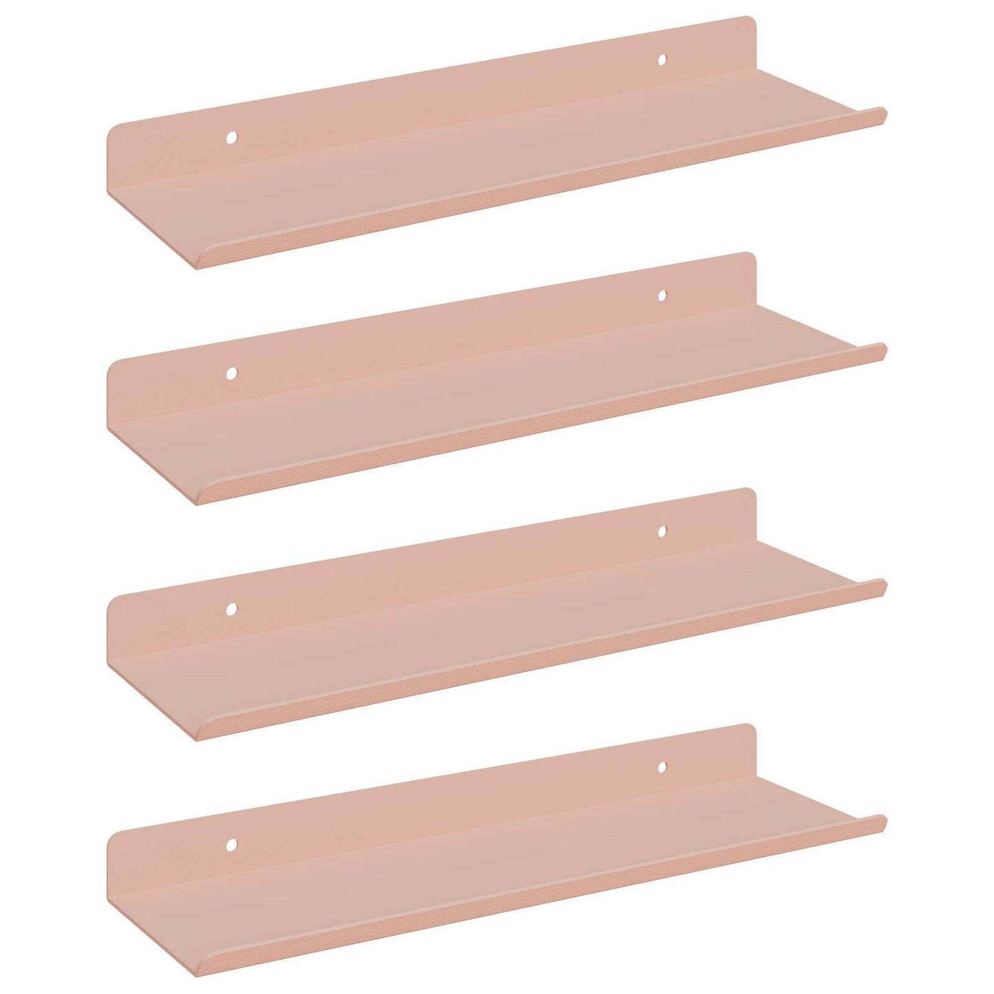 Mensola sospesa 4 pcs Rosa 30 x 9 x 2,5 cm Acciaio | homemem39
