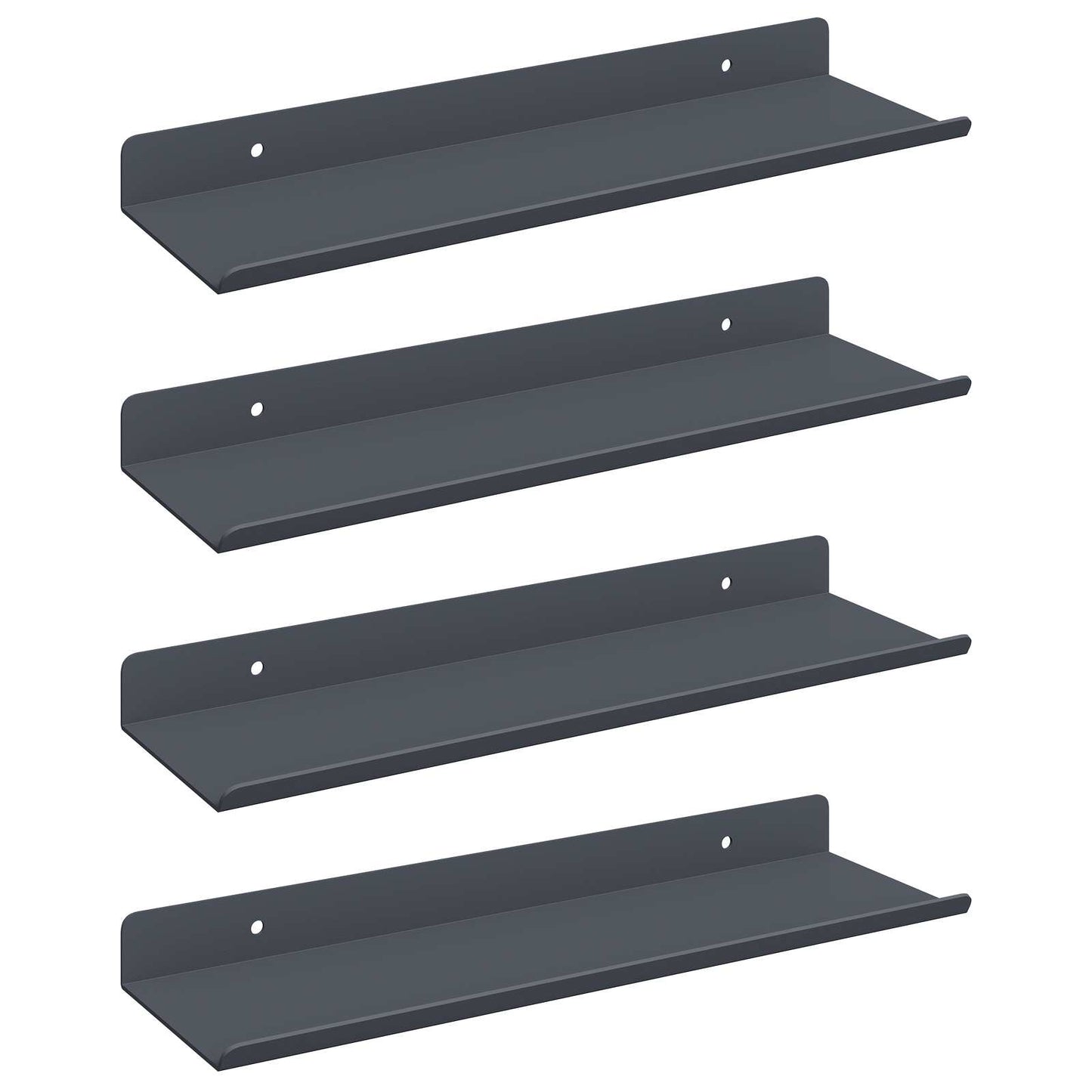 Mensola sospesa 4 pcs Antracite 30 x 9 x 2,5 cm Acciaio
