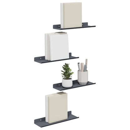 Mensola sospesa 4 pcs Antracite 30 x 9 x 2,5 cm Acciaio | homemem39