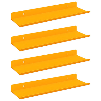 Mensola sospesa 4 pcs Giallo senape 30 x 9 x 2,5 cm Acciaio | homemem39