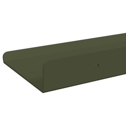 Mensola sospesa 2 pcs Verde oliva 30 x 9 x 2,5 cm Acciaio | homemem39