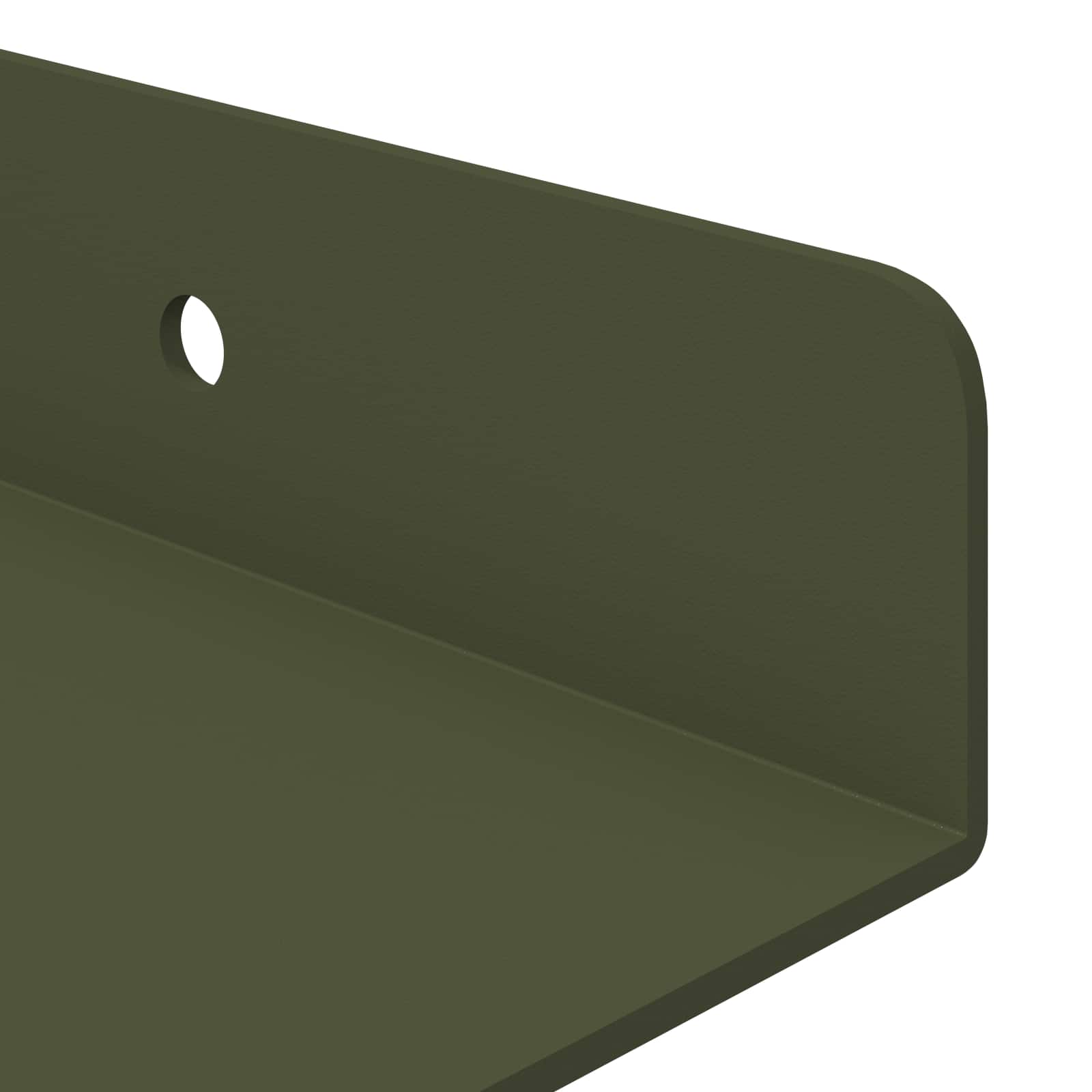 Mensola sospesa 4 pcs Verde oliva 30 x 9 x 2,5 cm Acciaio | homemem39
