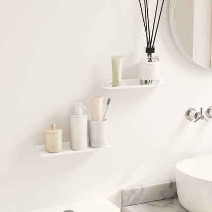 Mensola sospesa 2 pcs Bianco 30 x 9 x 2,5 cm Acciaio | homemem39