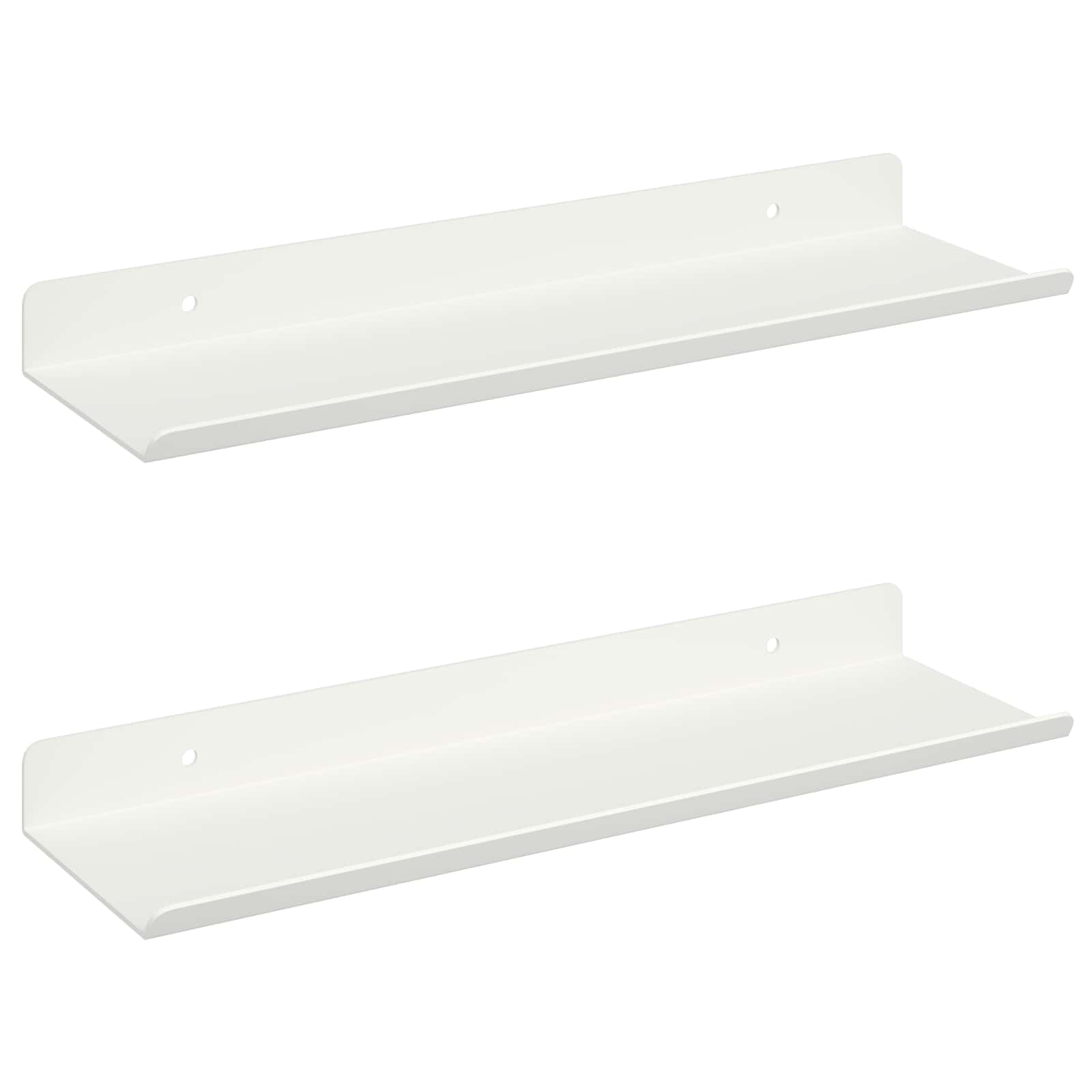 Mensola sospesa 2 pcs Bianco 30 x 9 x 2,5 cm Acciaio | homemem39