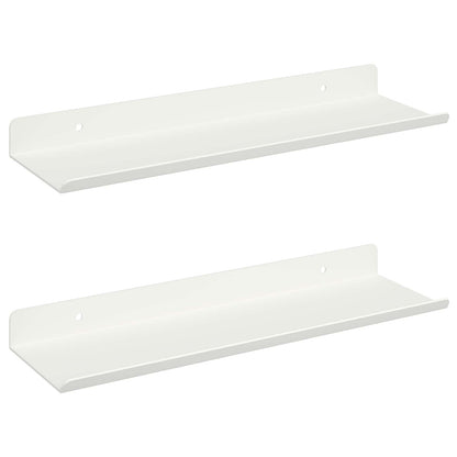 Mensola sospesa 2 pcs Bianco 30 x 9 x 2,5 cm Acciaio | homemem39