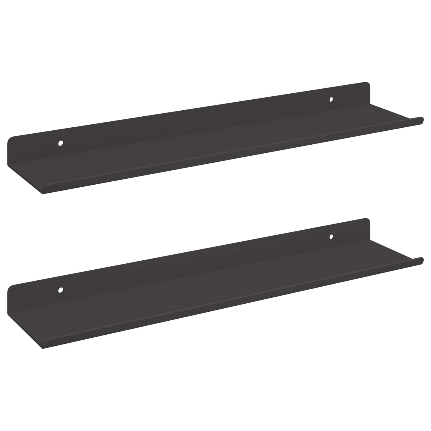 Scaffale da parete con lo scaffale 2 pcs Nero 80 x 9 x 2.5 cm