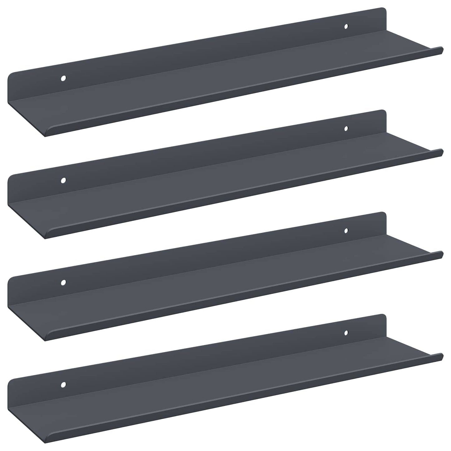 Mensola sospesa 4 pcs Antracite 40 x 8,5 x 2,5 cm Acciaio | homemem39