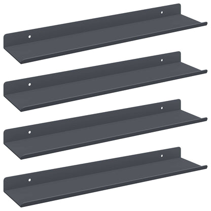 Mensola sospesa 4 pcs Antracite 40 x 8,5 x 2,5 cm Acciaio