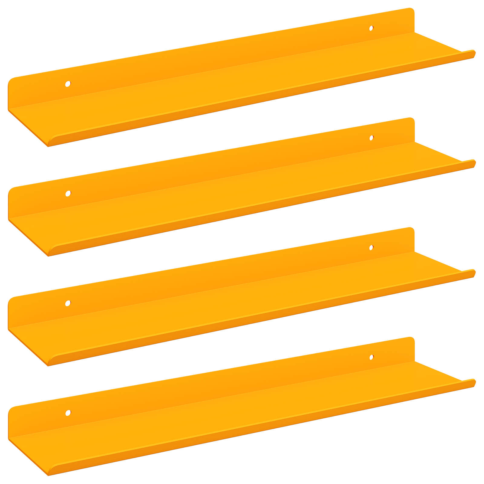 Mensola sospesa 4 pcs Giallo senape 40 x 8,5 x 2,5 cm Acciaio | homemem39