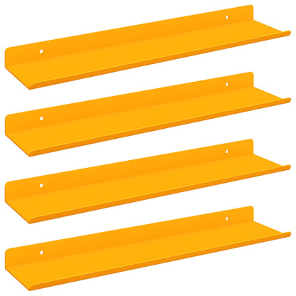 Mensola sospesa 4 pcs Giallo senape 40 x 8,5 x 2,5 cm Acciaio | homemem39