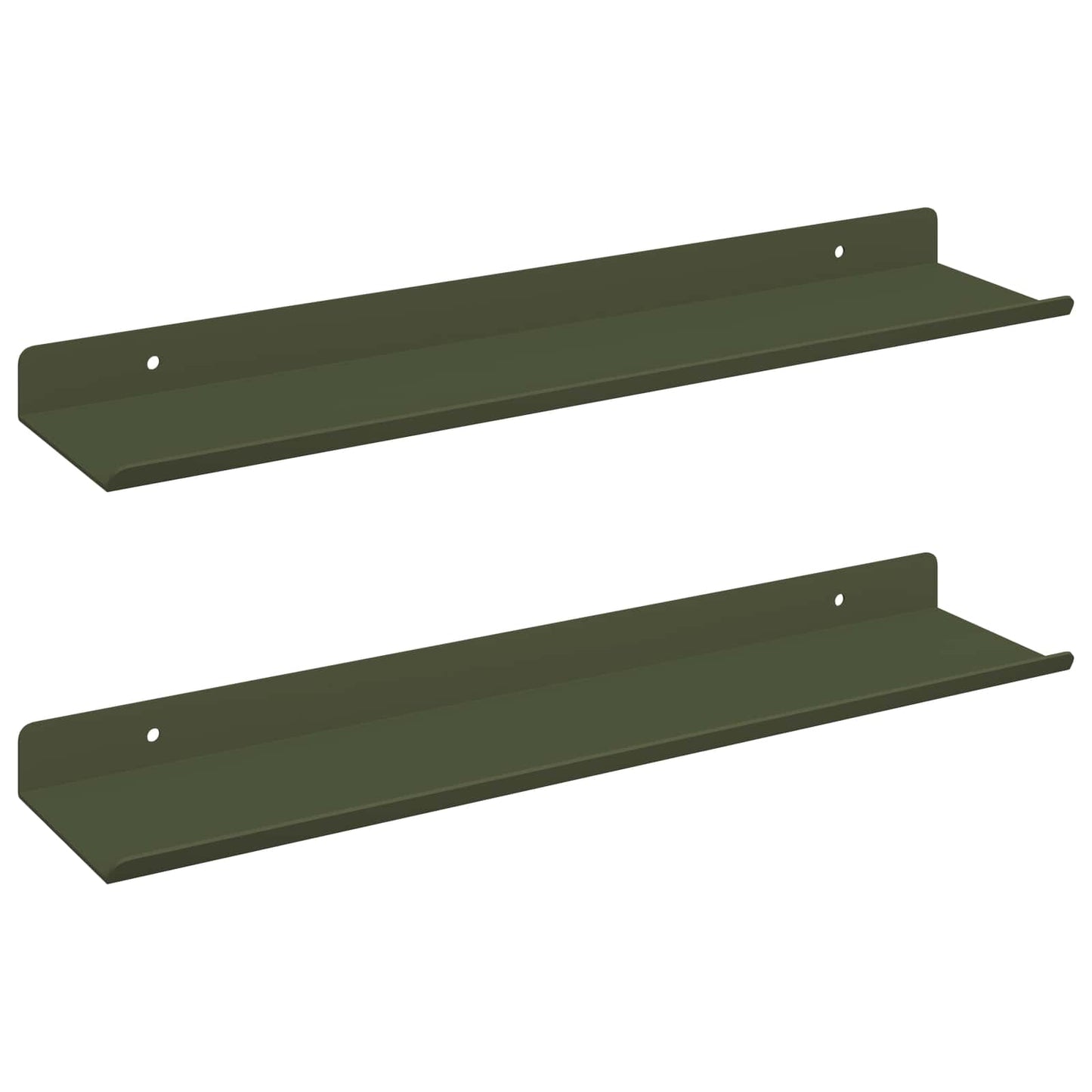 Mensola sospesa 2 pcs Verde oliva 40 x 8,5 x 2,5 cm Acciaio | homemem39