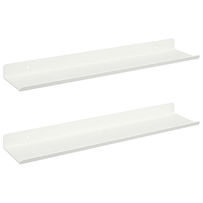 Mensola sospesa 2 pcs Bianco 40 x 8,5 x 2,5 cm Acciaio | homemem39