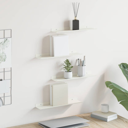 Mensola sospesa 4 pcs Bianco 40 x 8,5 x 2,5 cm Acciaio