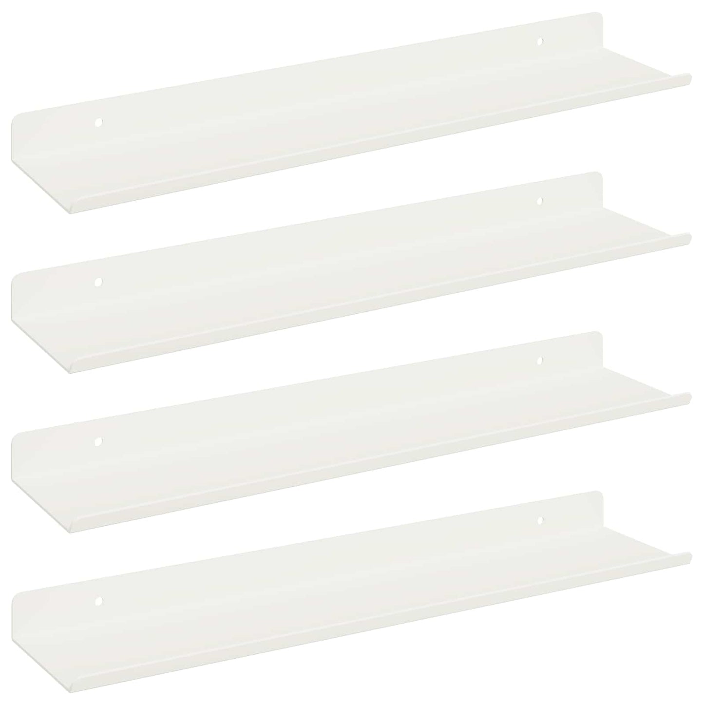Mensola sospesa 4 pcs Bianco 40 x 8,5 x 2,5 cm Acciaio | homemem39