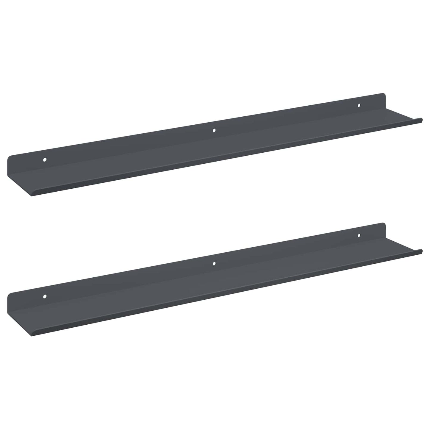 Mensola sospesa 2 pcs Antracite 60 x 8,5 x 2,5 cm Acciaio | homemem39