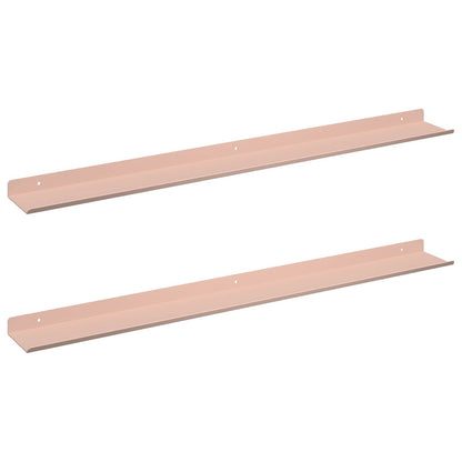 Mensola sospesa A parete 2 pcs Rosa 80 x 9 x 2,5 cm Acciaio | homemem39