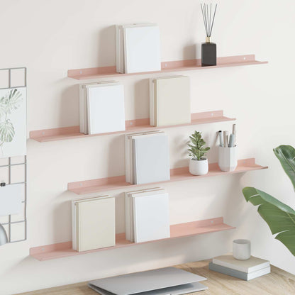 Mensola sospesa 4 pcs Rosa 80 x 9 x 2,5 cm Acciaio | homemem39