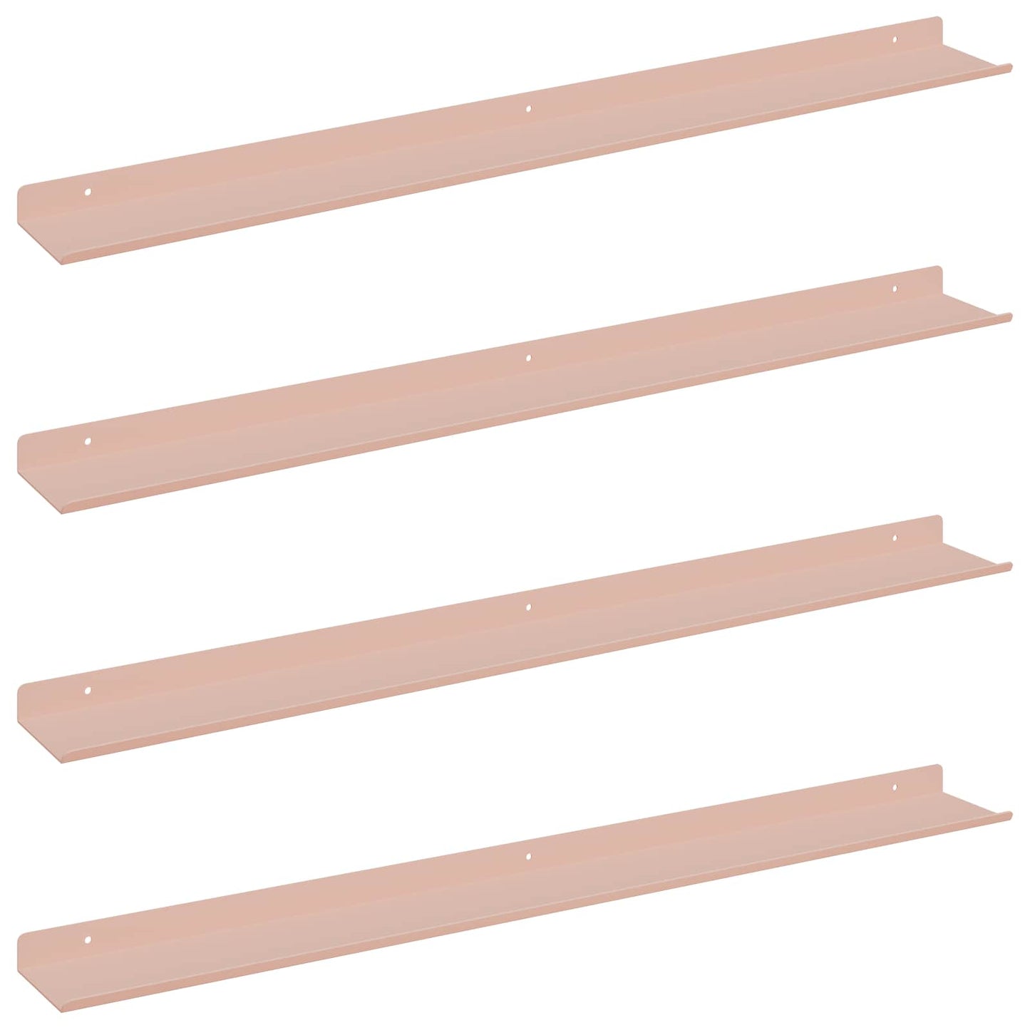 Mensola sospesa 4 pcs Rosa 80 x 9 x 2,5 cm Acciaio | homemem39