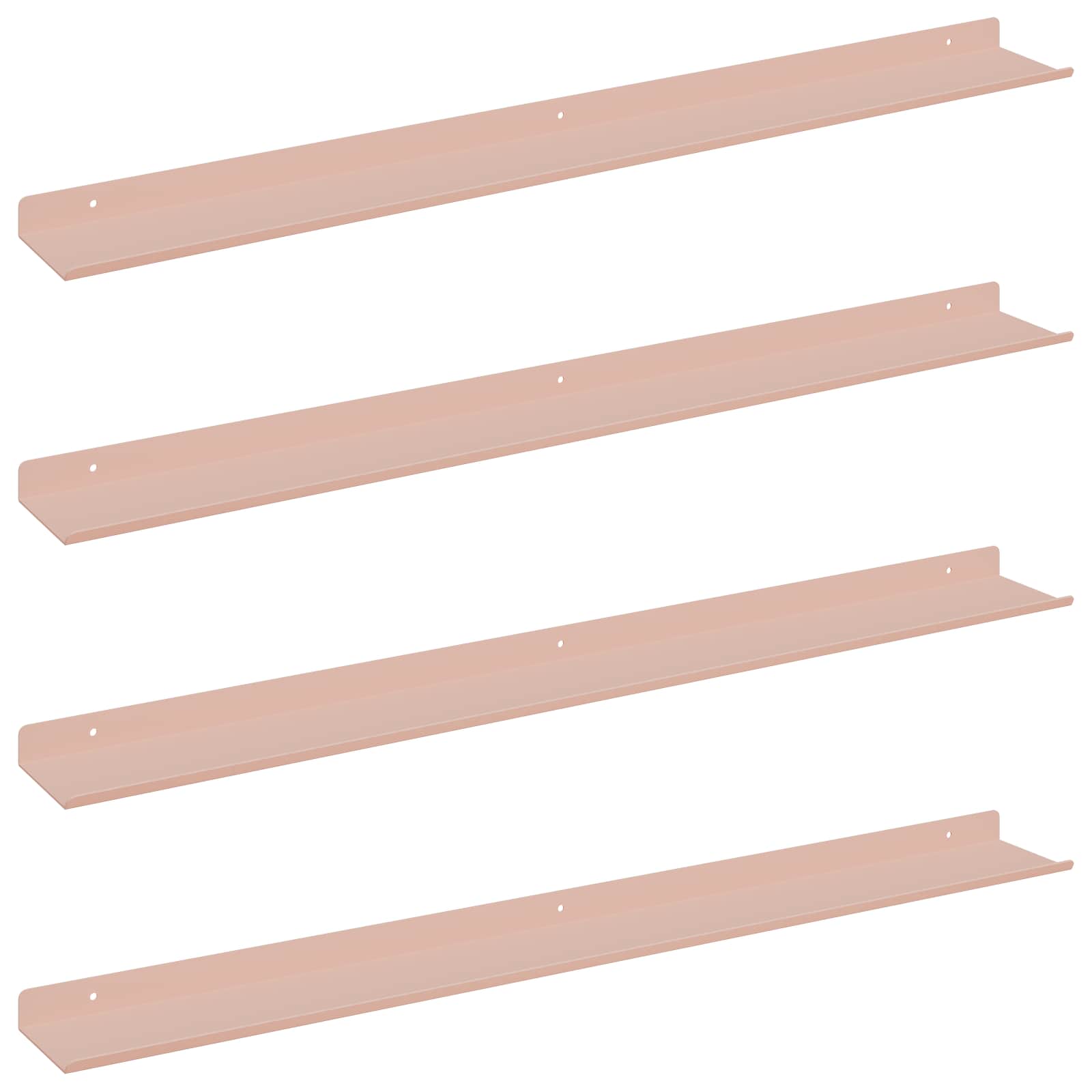 Mensola sospesa 4 pcs Rosa 80 x 9 x 2,5 cm Acciaio | homemem39