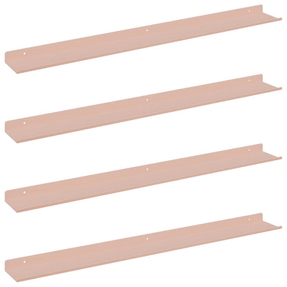 Mensola sospesa 4 pcs Rosa 80 x 9 x 2,5 cm Acciaio | homemem39